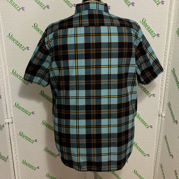 Middle Of Beyond Button Down Shirt Day Of The Dead MOB Plaid Zombie Blue Mens XL - Picture 4 of 5